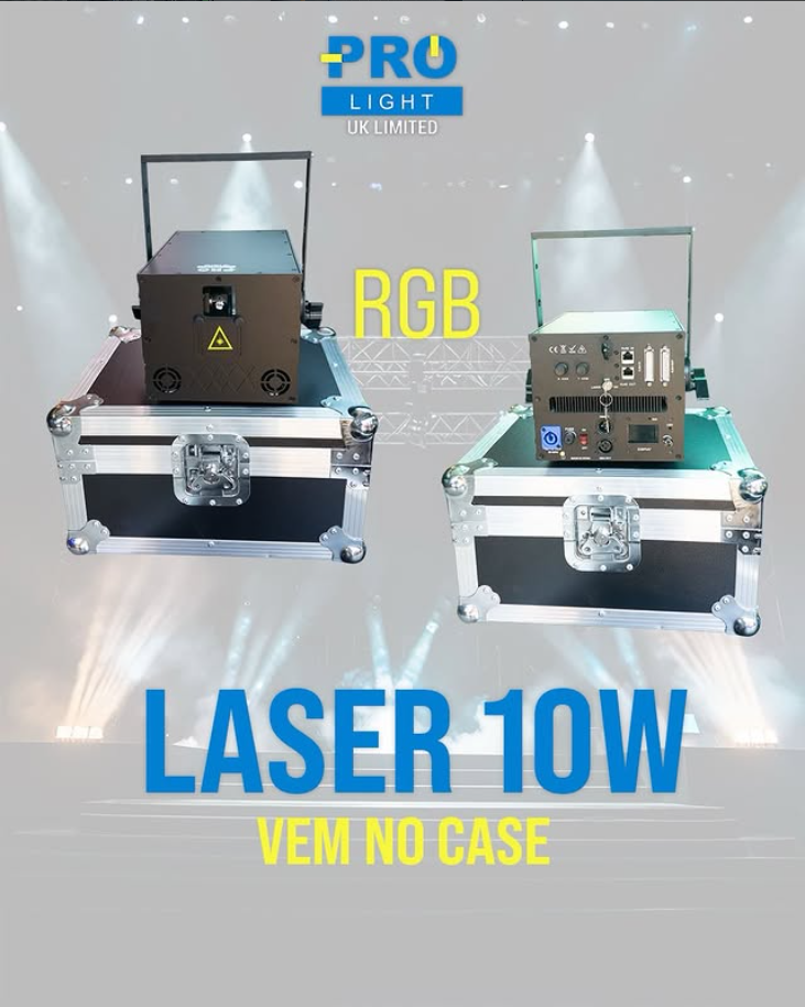 Projetor Laser 10W RGB com Flight Case